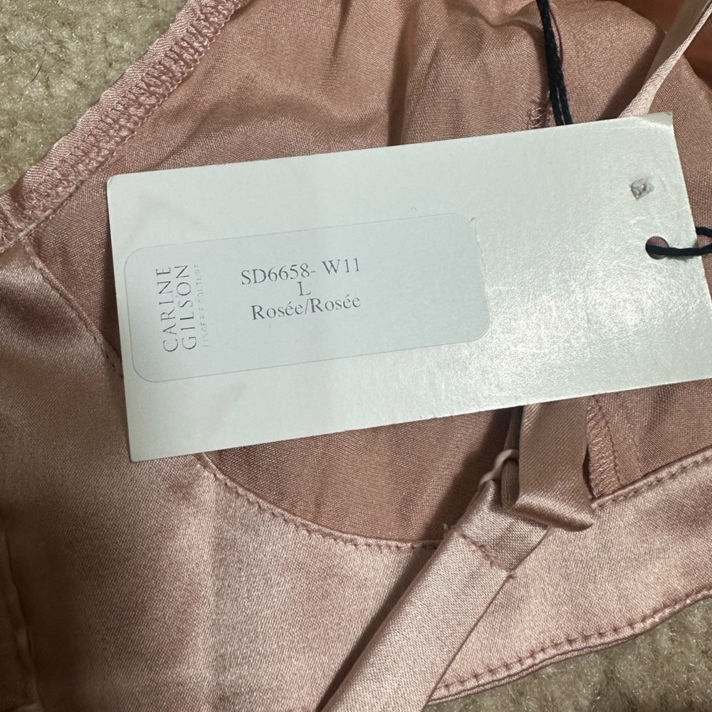 Rituel Carine Gilson Silk Bra Rose Size Large - Picture 4 of 4